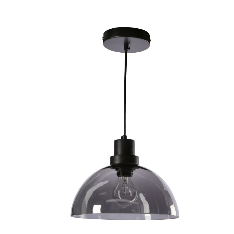 BARCA lampa wisząca czarny 1x40W E27 klosz dymiony 31-45126