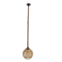 SHEDON lampa wisząca czarny+beżowy 1x40 E27 klosz brązowy 31-45225