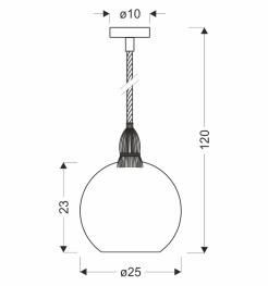 SHEDON lampa wisząca czarny+beżowy 1x40 E27 klosz brązowy 31-45225