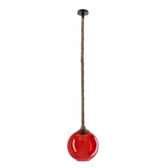 SHEDON lampa wisząca czarny+beżowy 1x40 E27 klosz czerwony 31-45256