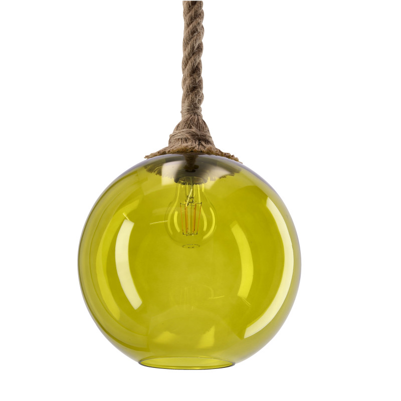 SHEDON lampa wisząca czarny+beżowy 1x40 E27 klosz zielony 31-45263