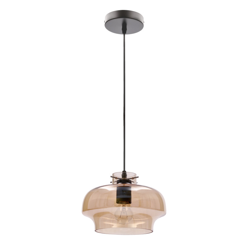 CONISSIMO lampa wisząca czarny 1x40W E27 klosz bursztynowy 31-47212