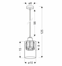 DUCATO lampa wisząca czarny +złoty 1x40W E27 klosz bursztynowy 31-51578
