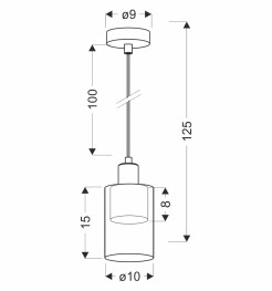 DOPPIO lampa wisząca czarny+złoty 1x40W E14 klosz bursztynowy 31-51608
