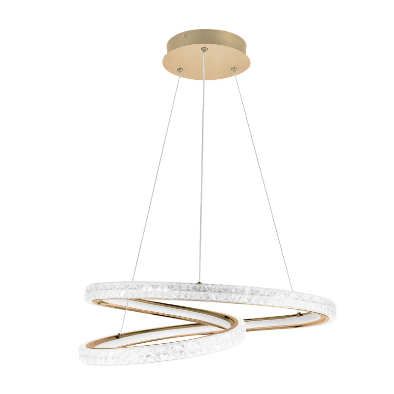 ELIO lampa wisząca złoty 32W LED 3000, 4500, 6500K kryształki bezbarwne 31-54067