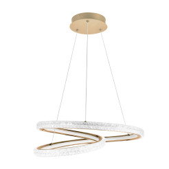 ELIO lampa wisząca złoty 32W LED 3000, 4500, 6500K kryształki bezbarwne 31-54067