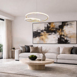 ELIO lampa wisząca złoty 32W LED 3000, 4500, 6500K kryształki bezbarwne 31-54067
