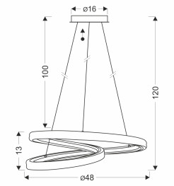 ELIO lampa wisząca złoty 32W LED 3000, 4500, 6500K kryształki bezbarwne 31-54067