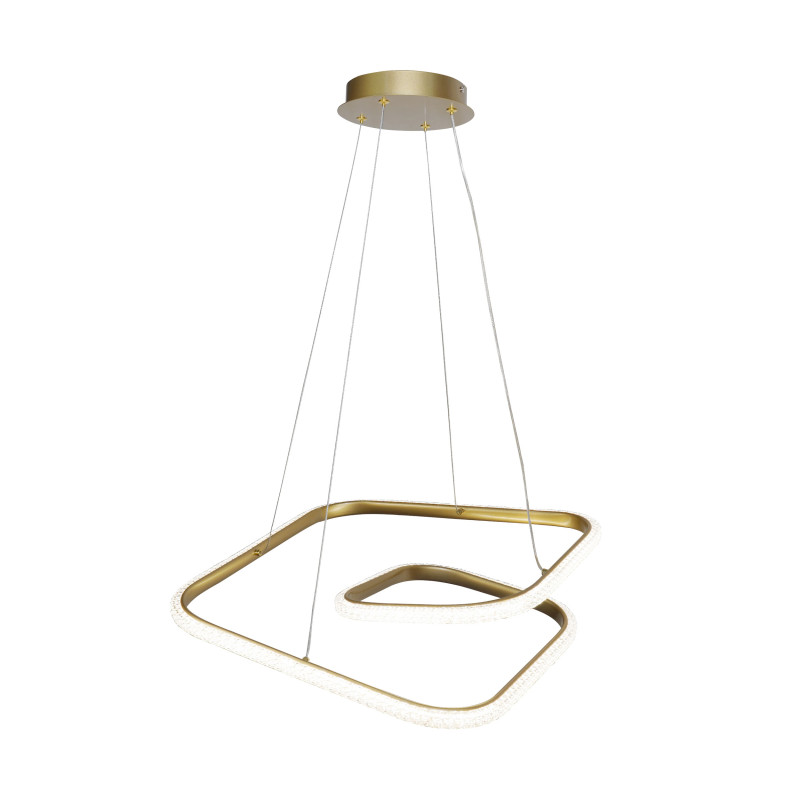 FUERTE lampa wisząca złoty 32W LED 3000, 4000, 6000K kryształki bezbarwne 31-54104