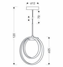 CROMA lampa wisząca czarny+chromowy 15W LED 3000, 4000, 6000K osłonka biała 31-54142