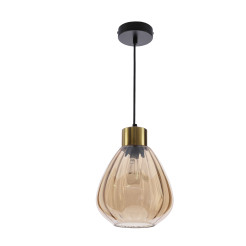 MONTE lampa wisząca czarny 1x40W E27 klosz bursztynowy 31-56054