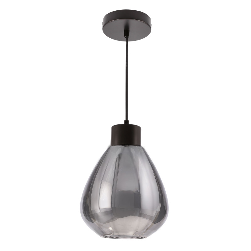 MONTE lampa wisząca czarny 1x40W E27 klosz dymiony 31-56061