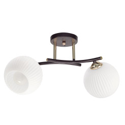 CALMO lampa sufitowa brunatny+złoty 2x40W E27 klosz biały 32-51813