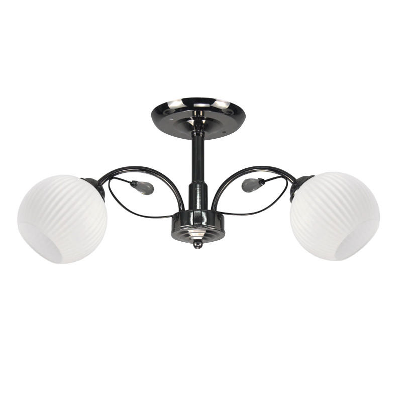 NEROS lampa sufitowa czarny perłowy 2x40W E27 klosz biały 32-51936