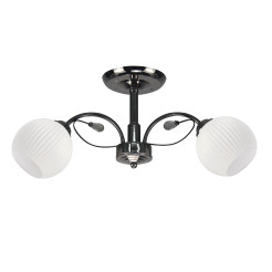 NEROS lampa sufitowa czarny perłowy 2x40W E27 klosz biały 32-51936