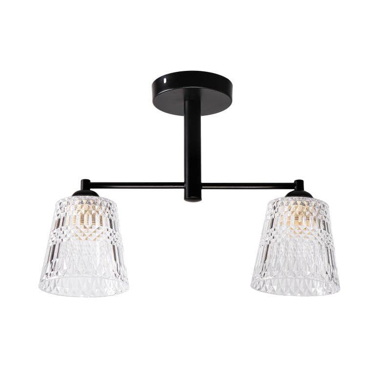KAIR lampa wisząca czarny 2x40W E27 klosz bezbarwny 32-56139