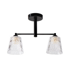 KAIR lampa wisząca czarny 2x40W E27 klosz bezbarwny 32-56139