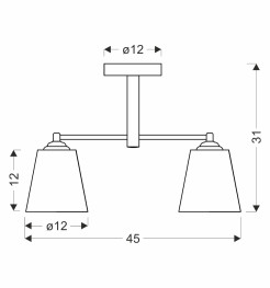 KAIR lampa wisząca czarny 2x40W E27 klosz bezbarwny 32-56139
