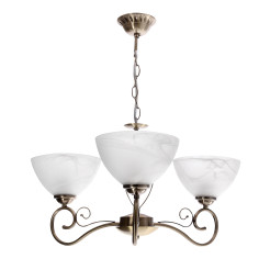 HORIZON lampa wisząca patynowy 3x40 E27 klosz biały 33-45157