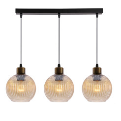 VALOR lampa wisząca czarny +złoty 3x40W E27 klosz bursztynowy 33-51431