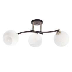 CALMO lampa sufitowa brunatny+złoty 3x40W E27 klosz biały 33-51806