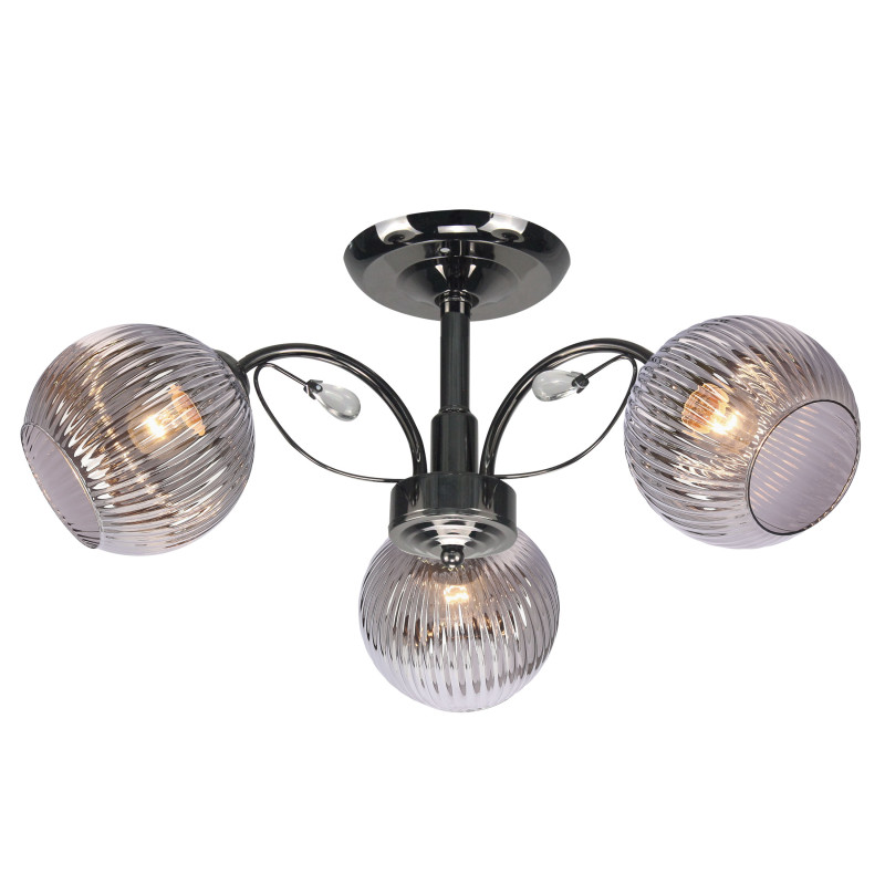 CROMAT lampa sufitowa czarny perłowy 3x40W E27 klosz grafitowy 33-51875