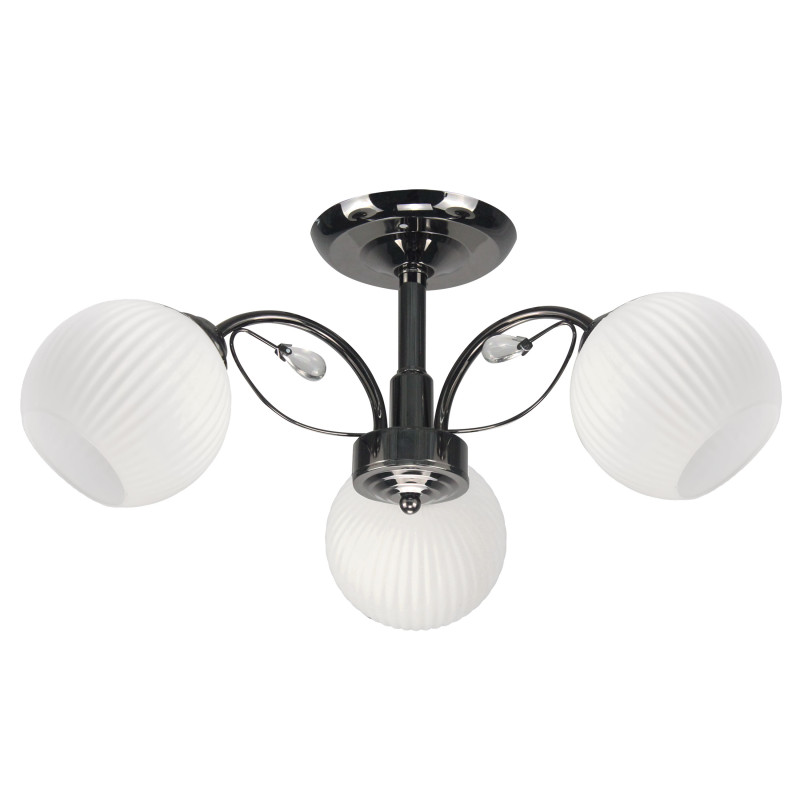 NEROS lampa sufitowa czarny perłowy 3x40W E27 klosz biały 33-51912