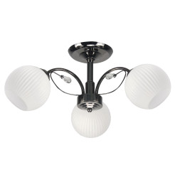 NEROS lampa sufitowa czarny perłowy 3x40W E27 klosz biały 33-51912