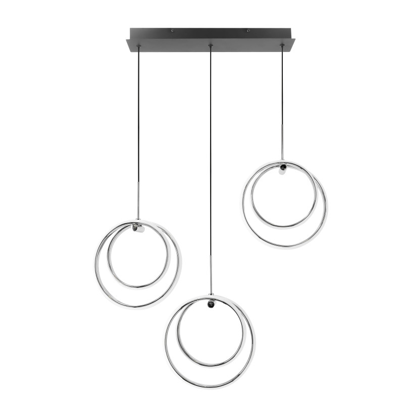 CROMA lampa wisząca czarny+chromowy 3x12W LED 3000, 4000, 6000K osłonka biała 33-54173