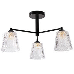 KAIR lampa wisząca czarny 3x40W E27 klosz bezbarwny 33-56146