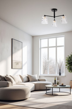 KAIR lampa wisząca czarny 3x40W E27 klosz bezbarwny 33-56146