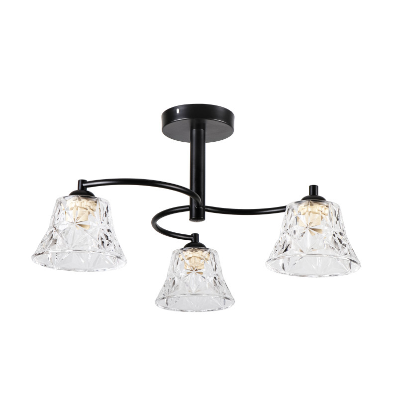 SUDAN lampa wisząca czarny 3x40W E27 klosz bezbarwny 33-56153