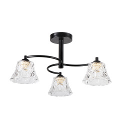 SUDAN lampa wisząca czarny 3x40W E27 klosz bezbarwny 33-56153
