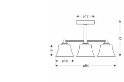 SUDAN lampa wisząca czarny 3x40W E27 klosz bezbarwny 33-56153