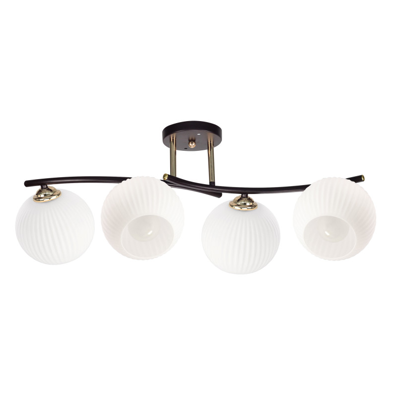 CALMO lampa sufitowa brunatny+złoty 4x40W E27 klosz biały 34-51790