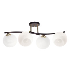 CALMO lampa sufitowa brunatny+złoty 4x40W E27 klosz biały 34-51790