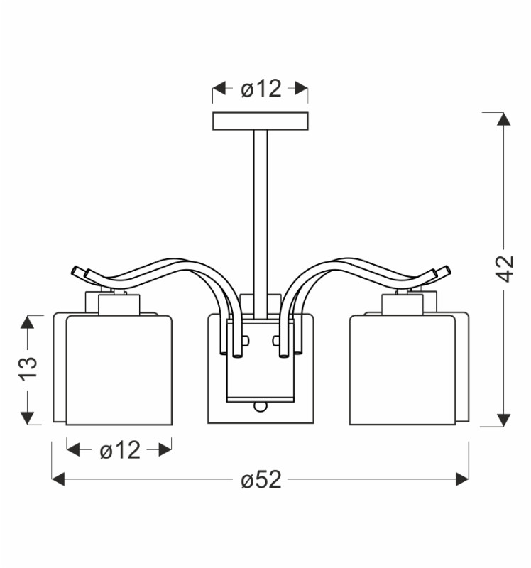 VISTO lampa wisząca czarny 5x40W E27 klosz bursztynowy 35-56108