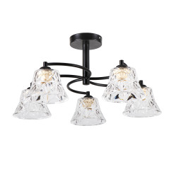 SUDAN lampa wisząca czarny 5x40W E27 klosz bezbarwny 35-56160