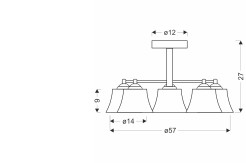 SUDAN lampa wisząca czarny 5x40W E27 klosz bezbarwny 35-56160