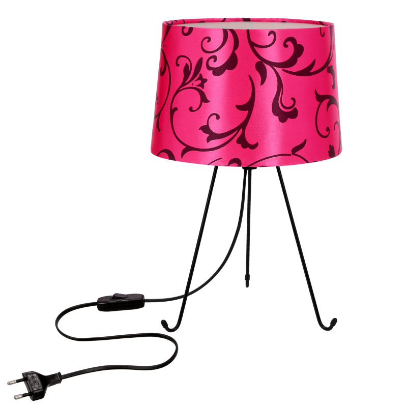 ELVA lampka stołowa czarny 1x40W E14 abażur amarantowy 41-35851