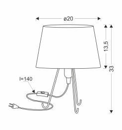 ELVA lampka stołowa czarny 1x40W E14 abażur amarantowy 41-35851
