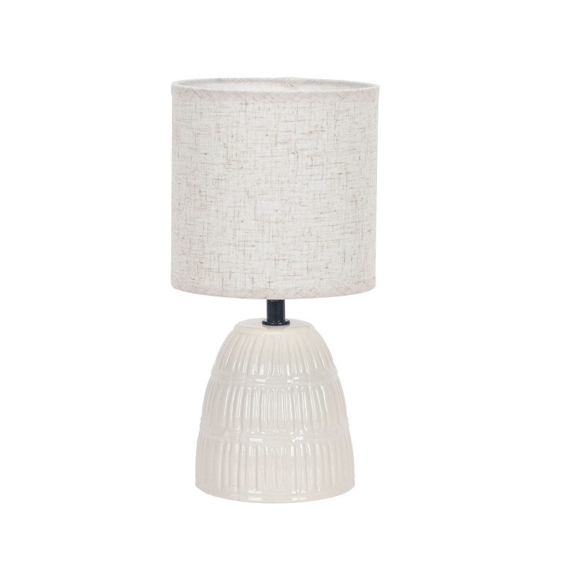 LESI lampka stołowa ceramiczna beżowy 1x40W E14 abażur  beżowy 41-44907