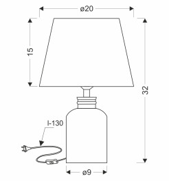 MORI lampka stołowa ceramiczna popielaty 1x40W E14 kośc słoniowa 41-44921