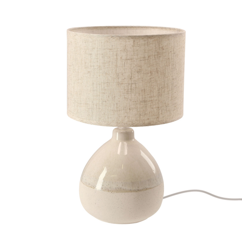 ARDO lampka stołowa ceramiczna beżowy 1x40W E27 abażur kość słoniowa 41-45072