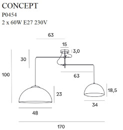 MAXLIGHT P0454 LAMPA WISZĄCA CONCEPT ZŁOTA