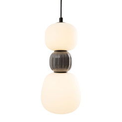 MAXLIGHT P0629 LAMPA WISZACA MODERN 13W, OPAL + DARK GREY
