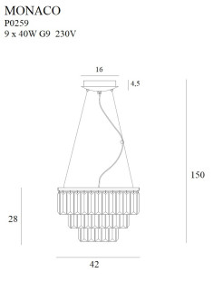 MAXLIGHT P0259 LAMPA WISZĄCA MONACO Ø 42 cm