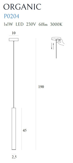 MAXLIGHT P0204 LAMPA WISZĄCA ORGANIC I ZŁOTA