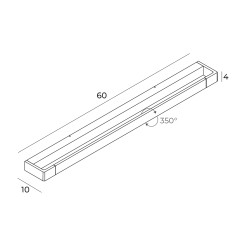 MAXLIGHT W0319 KINKIET FLINK ZŁOTY 60 cm  IP44