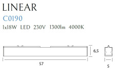 MAXLIGHT C0190 LAMPA SUFITOWA LINEAR BLACK 18W 3000K